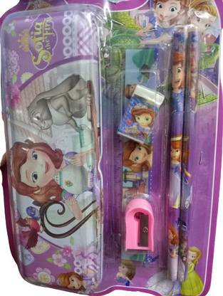 divpar SOFIA THE FIRST PENCIL BOX FOR KIDS METAL BOX Geometry Box