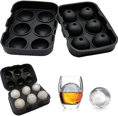 SARTHI SARTHI WHISKY BALL 6 SEC ROUND Black Plastic Ice Cube Tray