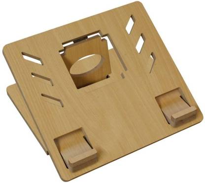 TESLA LP1 Wooden Floor and Desk Stand Laptop Stand with Adjustable Height Compatible with Universal Laptops