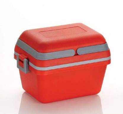 Harshil Big Red Lunch Box 3 Containers Plastic Office Lunch Box