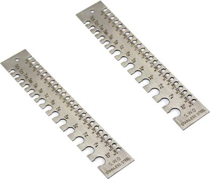 SAMENX Rectangular Wire Gauge/Sizer in British & Metric (Pack of 2) Pin Gauge