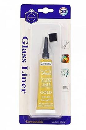 Kandle 1pcs Glass Liner Colors 3D Glass Color 21ml x 1 Tubes With Gold Color