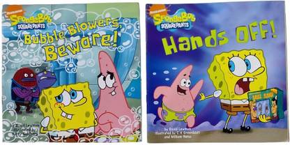 Nickelodeon Spongebob Squarepants, BUBBLE BLOWERS BEWARE & HAND'S OFF , SET OF 2 STORY BOOKS, , PAPERBACK , Great Books For Kids