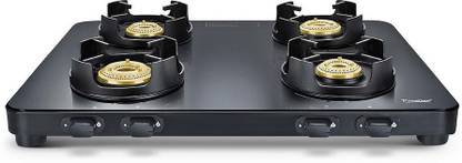 Prestige Edge Black Glass Manual Gas Stove