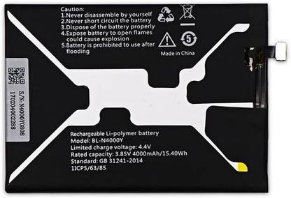 Safa Mobile Battery For  Gionee A1 Lite / X1s - 4000MAh