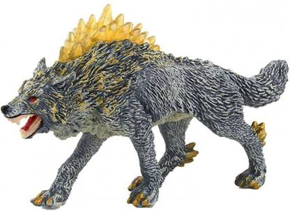 Street27 Realistic Snow Wolf Figurine Plastic Monster Figurines Blue Decorative Showpiece  -  7 cm