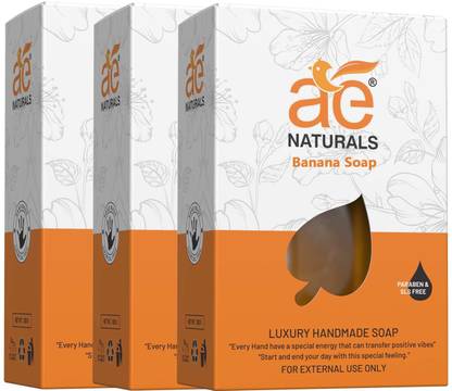 AE Naturals Handmade Banana Extract Soap With Glycerine Free 100g Pack of 3