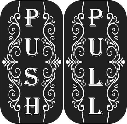 GOODPRINTZONE 20.32 cm Black & White Push And Pull Self Adhesive Sticker