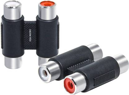 FOX MICRO  TV-out Cable RCA Female to Female Coupler 2 Pack Dual RCA Adapter Cable Extension