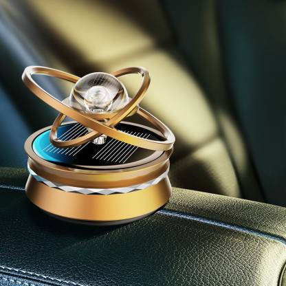 Master Golden, Solar Dashboard Ring Car Air Freshener Automatic 360° Rotating Perfume Diffuser
