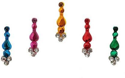 Comet Busters Beautiful Long Multicolor Stone Face Bindi (BIN1706) forehead Multicolor Bindis