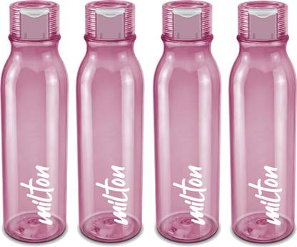 MILTON Name Tag Pet Water Bottle, Set of 4, Burgundy 1000 ml PET Bottle