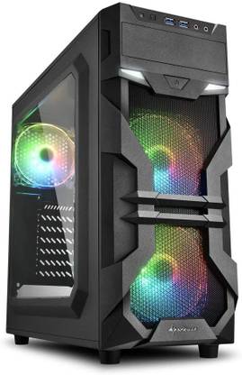 Sharkoon VG7-W rgb Mid tower Cabinet with USB 2.0 and USB 3.0 Ports Compatible with Gaming Console