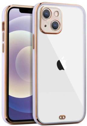 remktr Back Cover for APPLE iPhone 13 ( Purple Gold, Transparent, Shock Proof, Silicon )