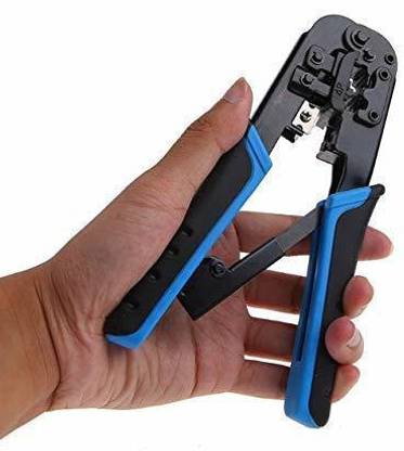Jihaan Dual Modular Network RJ45 RJ11 RJ12 Crimping Tool, Network Cable Cutting Stripping Crimper/Wire Stripper/Wire Cutter, for RJ45, RJ12 RJ11 8P/6P/4P Manual Crimper