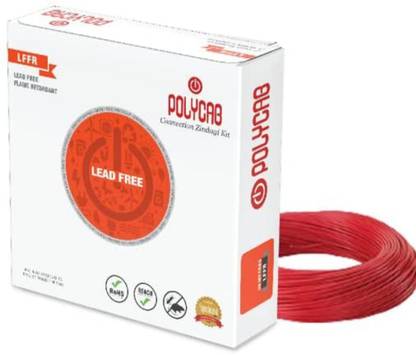 Polycab HRFR PVC 1.5sqmm, Single core 0 sq/mm Red 90 m Wire