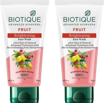 BIOTIQUE Fruit Brightening  150 ml (Pack of 2) Face Wash