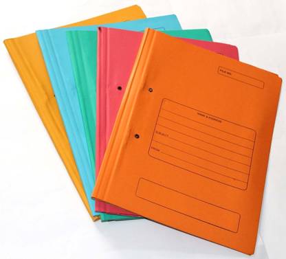 KRASHTIC Card Board Office Hard Cover File Folder 1080GSM Multicolor Spring File Board Set of 5 File