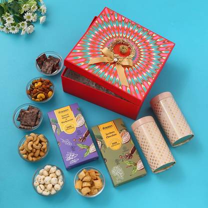 SHAKKR DESIGNER RED GOURMET FOOD HAMPER Combo
