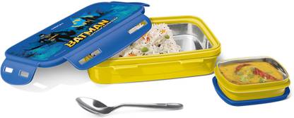 MILTON Steely Prime Insulated Big Tiffin Box, 500ml, with Inner Container,100ml, Yellow 1 Containers Lunch Box