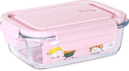 Crevice Lunch Box Microwave Oven Safe 3-Compartment Glass Storage Box 1 Containers Lunch Box