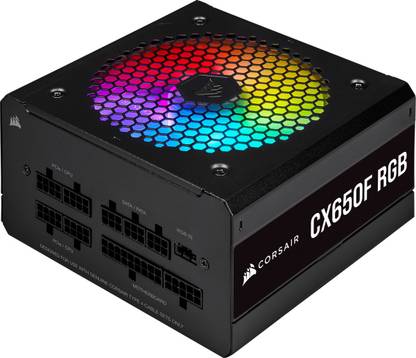 Corsair CX650F RGB 650 Watt 80 Plus Bronze Certified Fully Modular Power Supply 650 Watts Gaming PSU with 7 SATA Cables