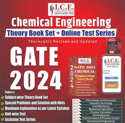 GATE Chemical Engineering 2024 : Comprehensive Set Of Theory Books And Online Test Series, Special Problems And Solutions With Hints, Online Test Series-Mock Test, Subject Wise Test For Gate Exam Preparation, Updated As Per Syllabus