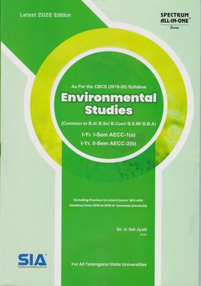 Environmental Studies (Common To B.A/B.SC/B.COM/B.S.W/B.B.A) O.U I-Year I-Sem AECC-1(A) & I-Year II-Sem AECC-2(B) As Per The CBCS (2019-20) Syllabus Latest 2022 Edition