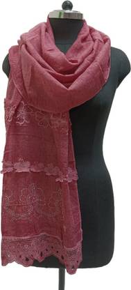 स्टोल फॉर वुमन लड़कियों के लिए एम्बेलिश्ड कॉटन ब्लेंड स्टोल