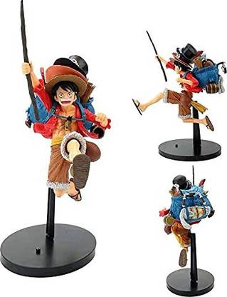Lookss Looks One Piece Monkey D Luffy Anime Character Action Figure Decorative Showpiece  -  9 cm