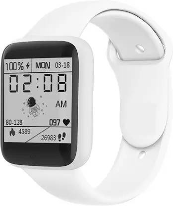 Tech Beast Smart Watch Men Women Fitness Tracker Watch Smartwatch White Strap Free Size Smartwatch
