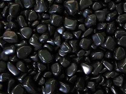 RINTL Natural Polished Pebble Stones Black Polished Pack of 5Kg Polished Asymmetrical Marble Pebbles