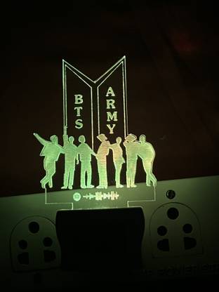 tekub BTS ARMY |MULTICOLOR | 3D night lamp Night Lamp