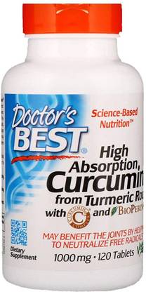 Doctor's Best Curcumin C3 Complex with BioPerine, 1000 mg, 120 Tablets