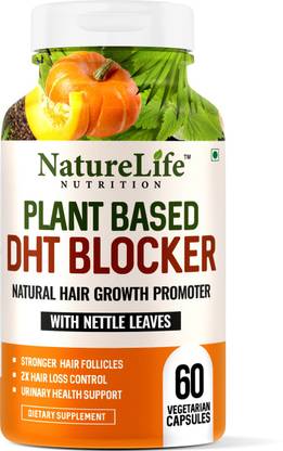NatureLife Nutrition DHT Blocker with Pumpkin, Nettle Leaves & Fenugreek – 60 Veg Capsules