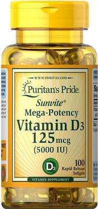 Puritan's Pride Vitamin D3 5000 IU-100 Softgels