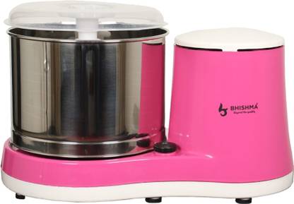 BHISHMA Beyond the quality Table Top Wet Grinders With Chutney Drum, 2L (Pink/White) Wet Grinder