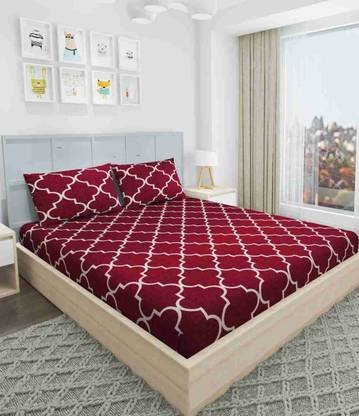 Bunkin Microfiber Double Fitted (Elastic) 144 TC Printed Bedsheet