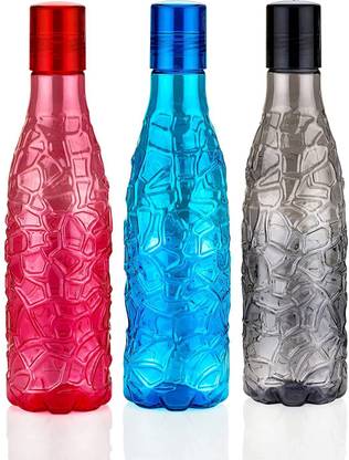Sahil Enterprise M15 Zig Zag Pattern Unbreakable BPA Free Plastic Water Bottle(1Liter)PACK OF 3 1000 ml Bottle
