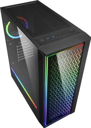 Sharkoon RGB LIT 200 ATX Mid tower Cabinet with USB 2.0 and USB 3.0 Ports Compatible with Computer