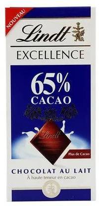 LINDT Excellence 65% Cocoa Milk Chocolate Bars