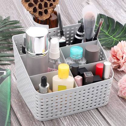 Remang Cosmetic Box Organizer, Plastic Wall Mount 5 Grid Sub-Grid Storage Case Storage Box