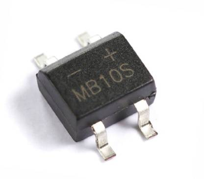 Wizzo (50 Pieces) MB10S Bridge Rectifier Diode 4 Pin SMD Mini Dip 1000 Volt 0.5A Light Electronic Hobby Kit