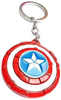AG MOTO Avenger Super Hero Captain America white Metal keychain for Bike Car Key Key Chain