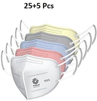 KGKR 5 Layer N95 mask inbuilt nose pin Face Mask Washable for Mens , Womens and Kids N95 mask multi colour 30pcs 5 ply_Adults