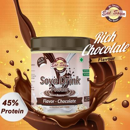 Eat Soya Chocolate Soya  - 45% Protein - Vegan, Non GMO (Sugar Free, Cholesterol Free, Lactose Free, Gluten Free - Chocolate) To Make Delicious Soya Milk Milk Substitutes Powder