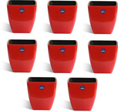 KWEL Daisy Self Watering Flower pot 5” Indoor Balcony Flower Pot Pack of 8 Plant Container Set