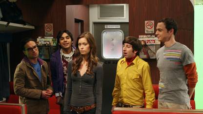 Poster The Big Bang Theory Bernadette Rostenkowski Raj Koothrappali Howard Wolowitz Sheldon Cooper Leonard Hofstadter Situation Train Car Botany Friends sl1067 (Plastic Large Wall Poster, 36x24 Inches, Multicolor) Fine Art Print