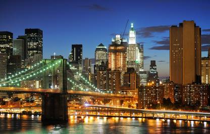 Poster World Usa New York Brooklyn Bridge sl1154 (Plastic Large Wall Poster, 36x24 Inches, Multicolor) Fine Art Print
