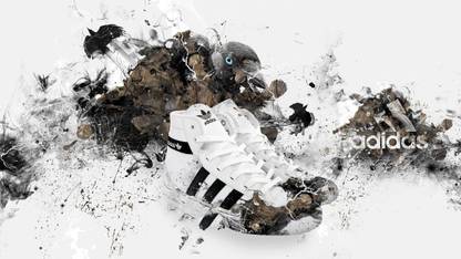 Poster Adidas Sneakers Sports Abstraction sl019 (Plastic Large Wall Poster, 36x24 Inches, Multicolor) Fine Art Print